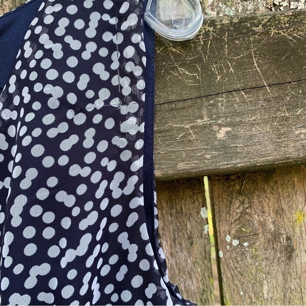 DRESS BARN polka dot sleeveless v neck fit and flare midi dress spring summer - Picture 9 of 9